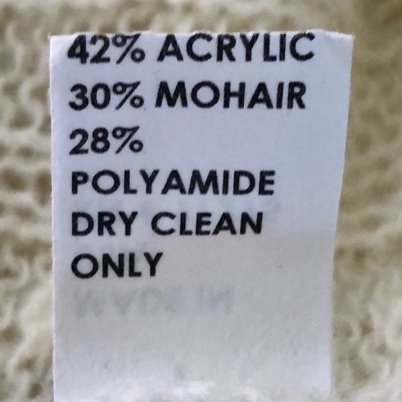 Relais Mohair blend open sleeveless sweater ivory sz L - Picture 10 of 13